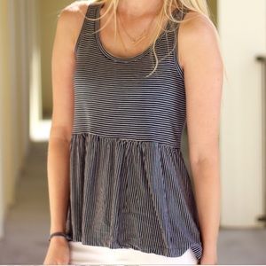 Old Navy Swing Peplum Striped Tank